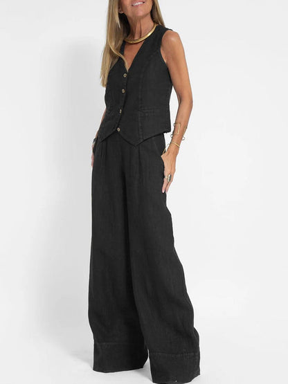 Vest & Trousers Cotton Leisure Suit