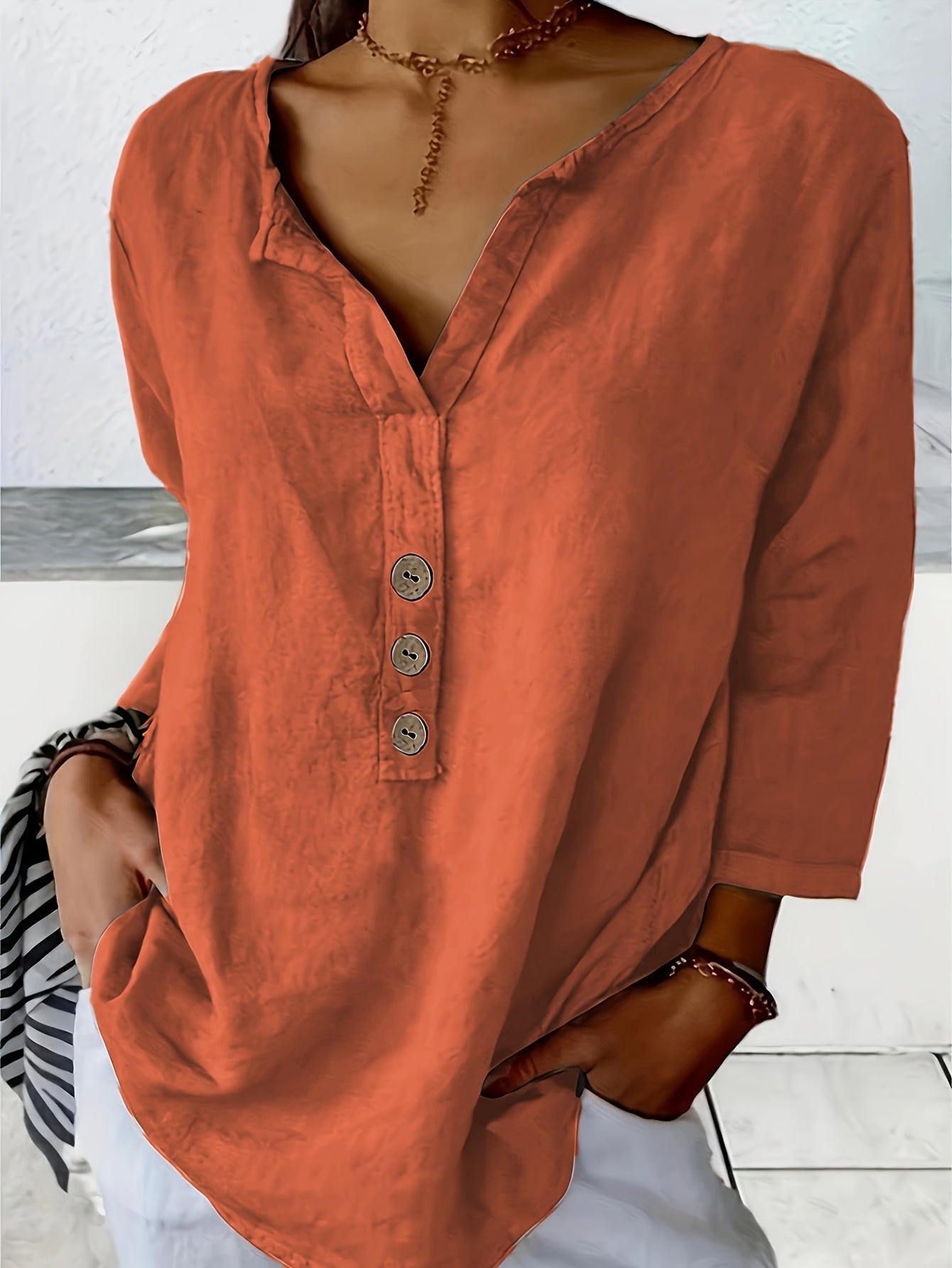 Frederika | Blouse with Button Detail