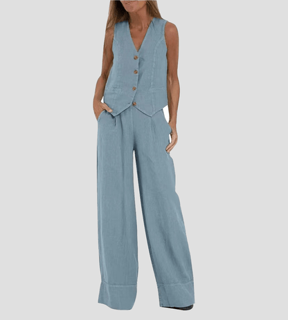Vest & Trousers Cotton Leisure Suit