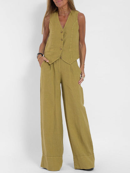 Vest & Trousers Cotton Leisure Suit