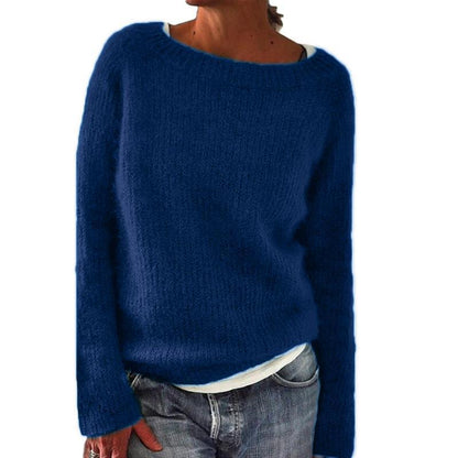Casual Solid Colour Soft Crew-neck Sweater