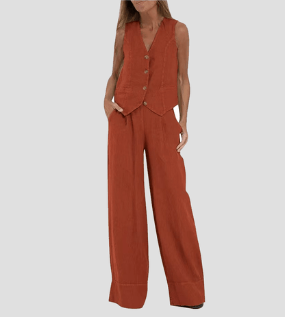 Vest & Trousers Cotton Leisure Suit