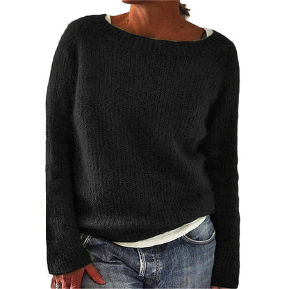 Casual Solid Colour Soft Crew-neck Sweater