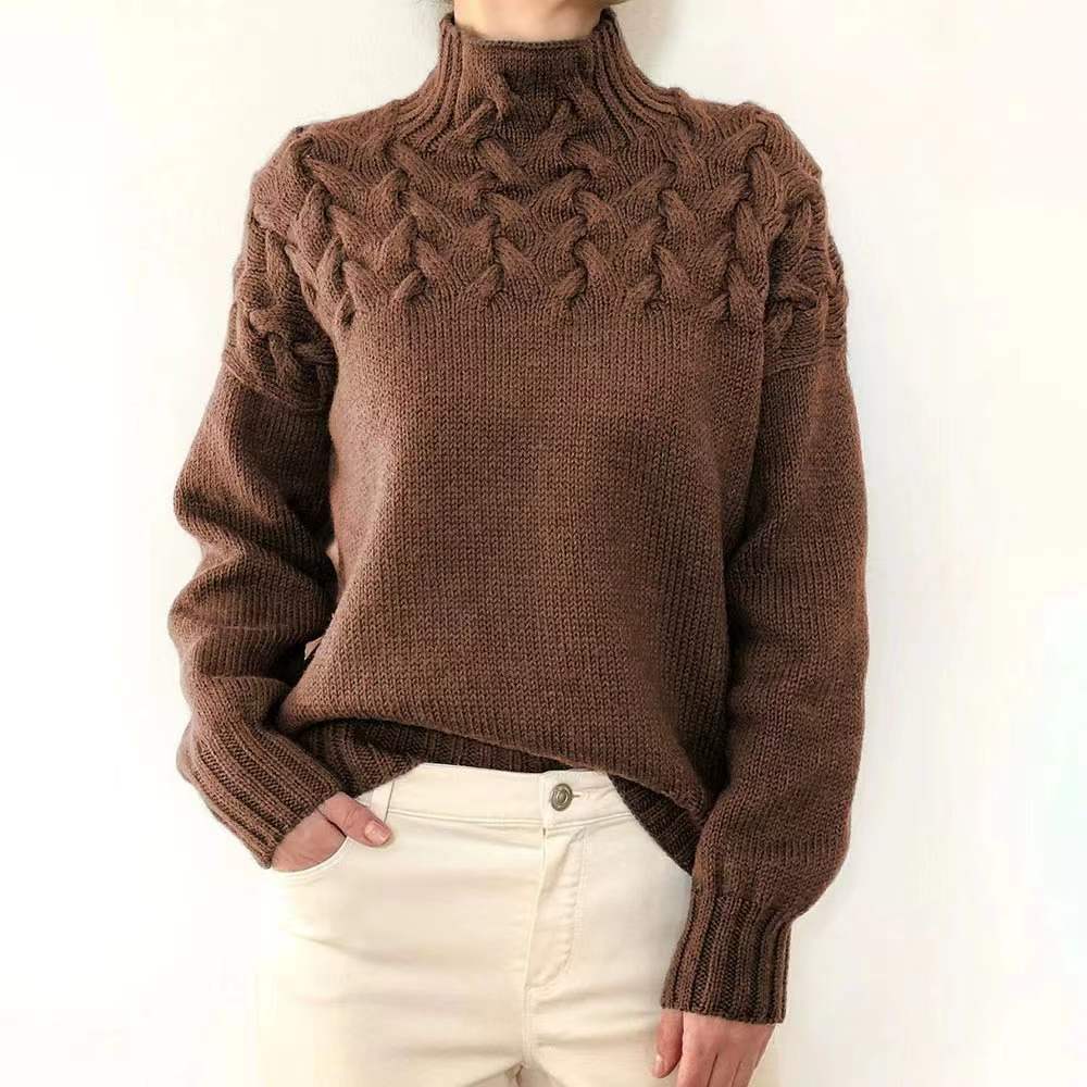 Casual turtleneck solid-colour sweater