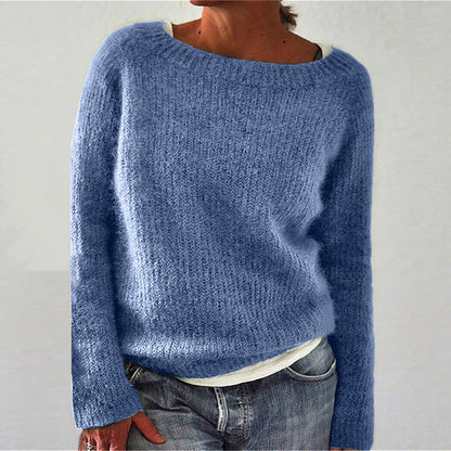 Casual Solid Colour Soft Crew-neck Sweater