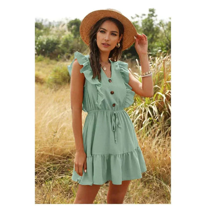 Fiene | Bohemian Green Dress