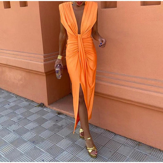 Isabelle | Party Dress with Deep V Neck