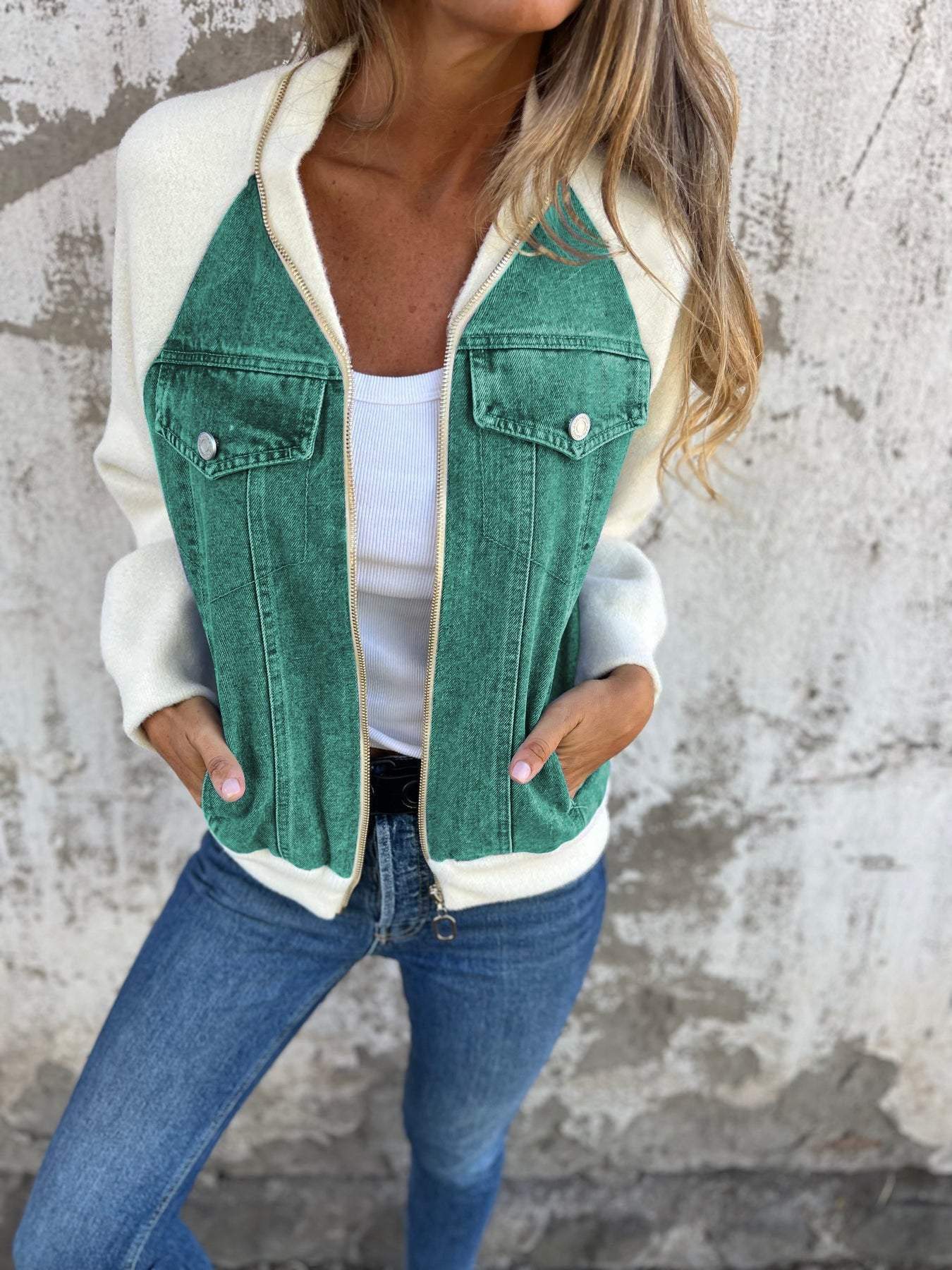 Isabella | Casual V-Neck Zipper Jacket