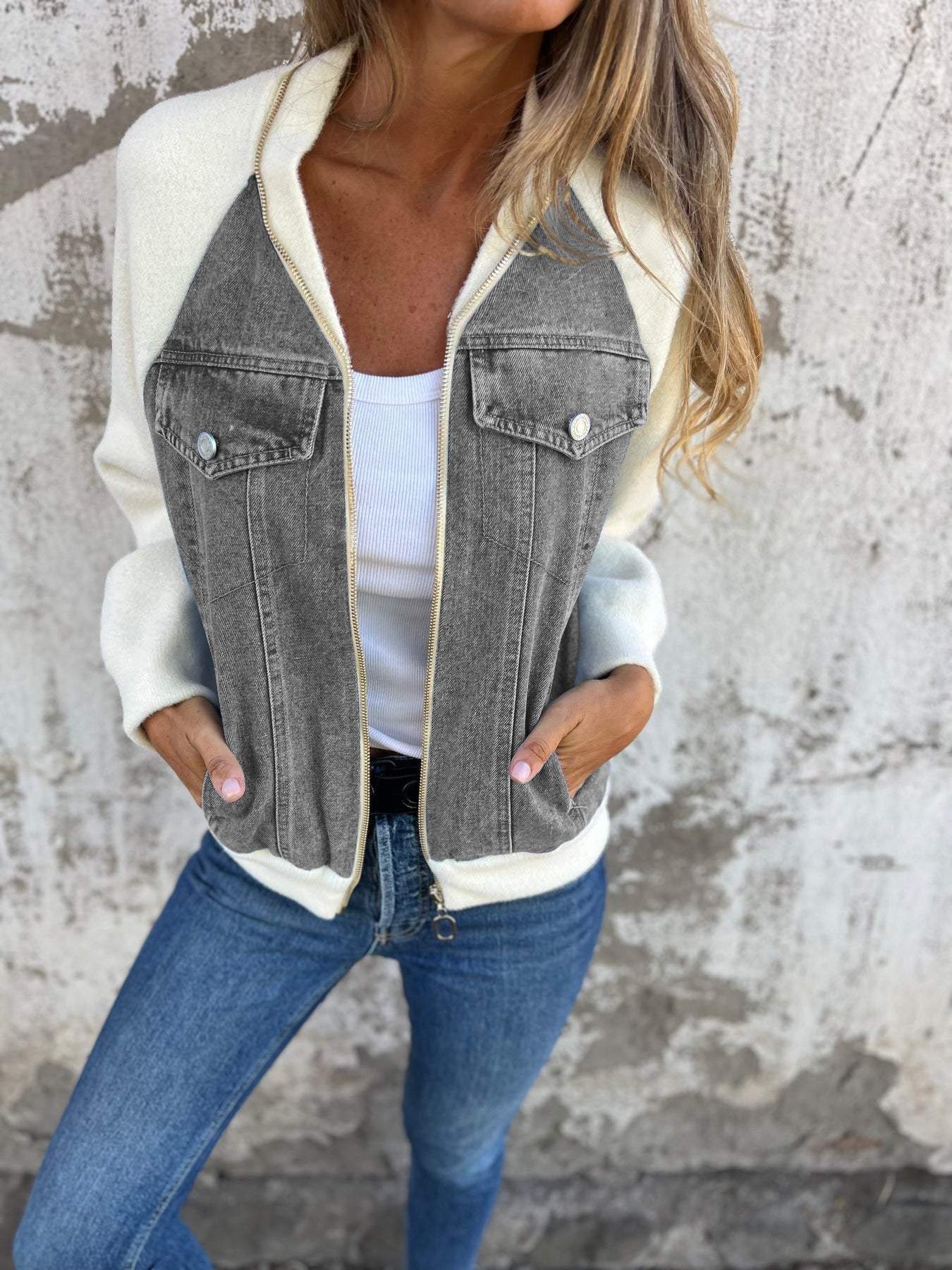 Isabella | Casual V-Neck Zipper Jacket