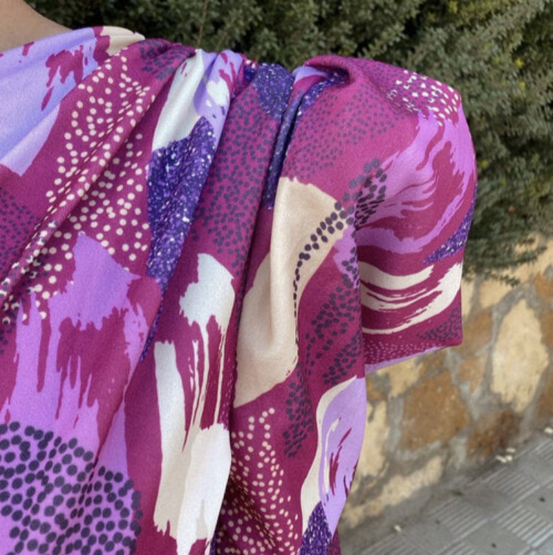 Yllana | Midi Dress with One Shoulder Lilac