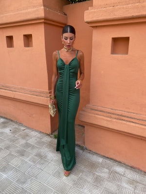 Penelope | Satin Dress with Knot Detail