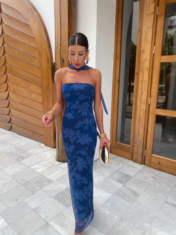 Sabina | Strapless Dress with Scarf Detail