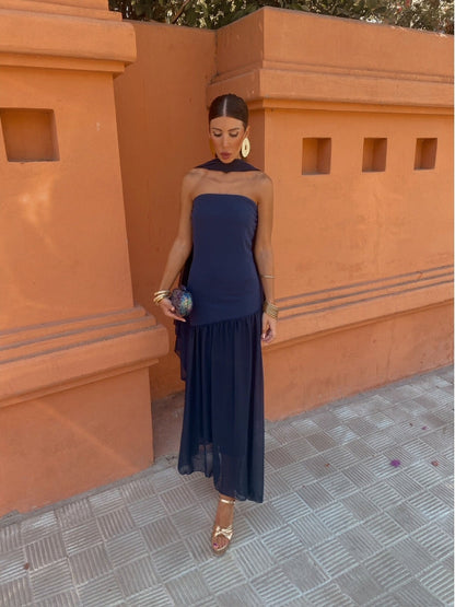 Mila | Chic Strapless Midi Dress