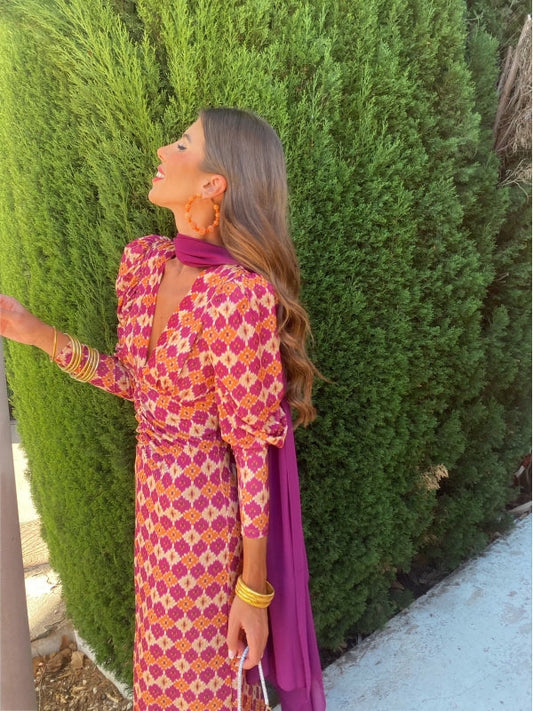 Elodia | Long Sleeve Dress with Print