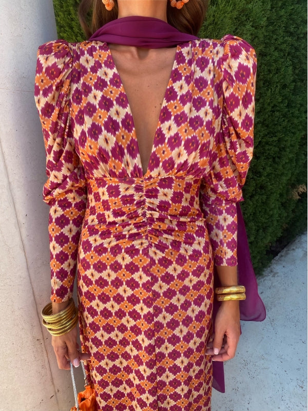 Elodia | Long Sleeve Dress with Print